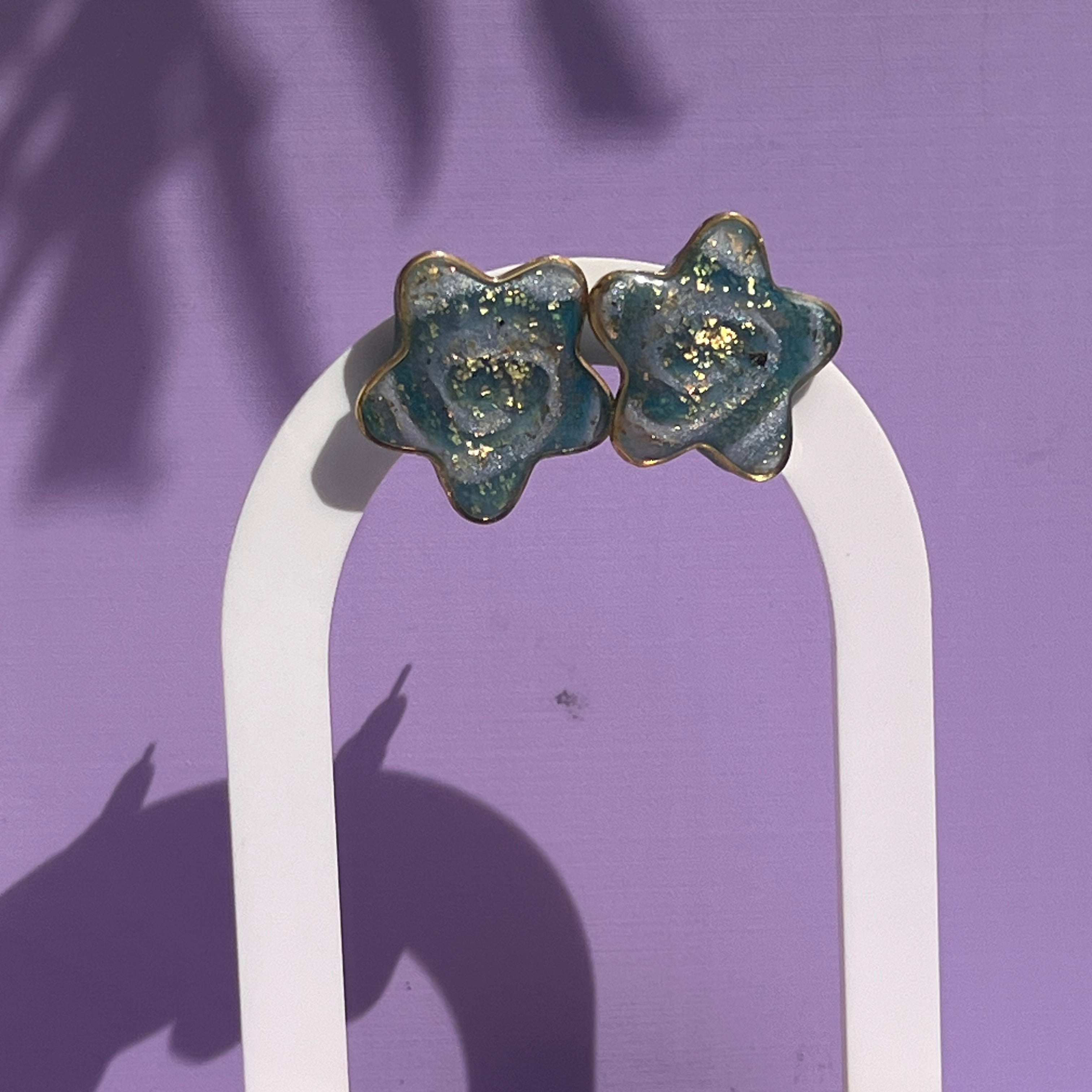 Boucles d'oreilles "Atlantide" en argile polymère