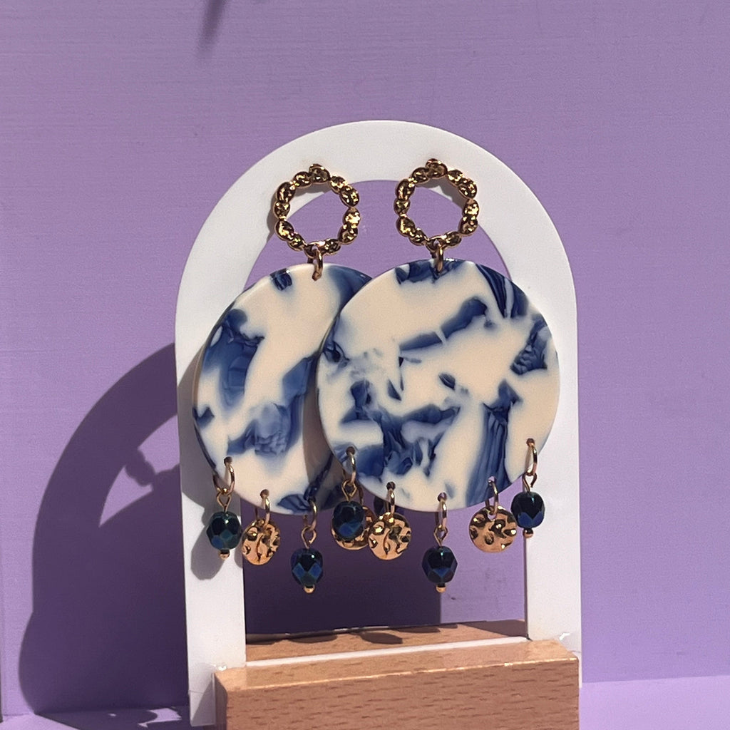 Boucles d'oreilles "Lagune" en acier inoxydable