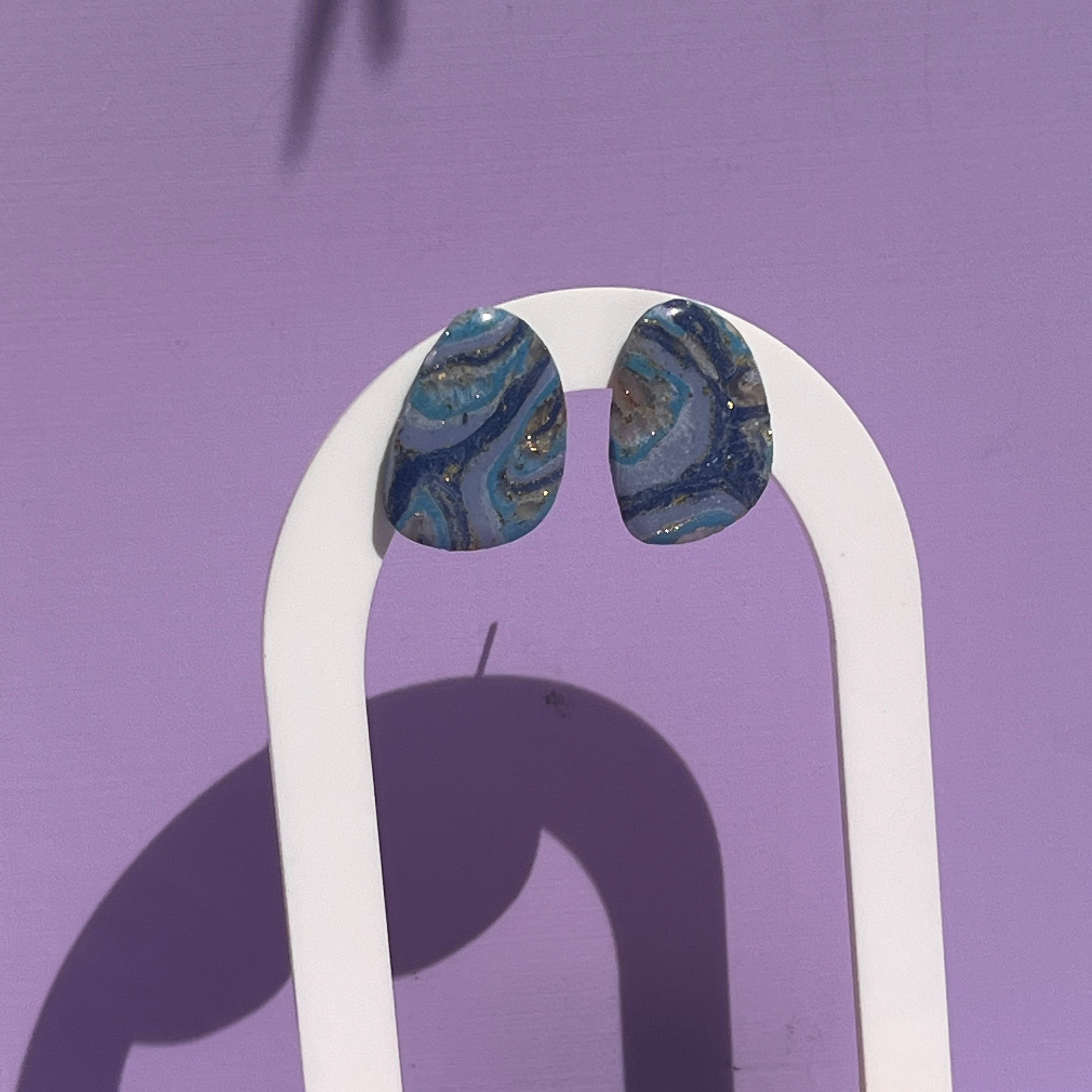 Boucles d'oreilles "Ondine" en argile polymère