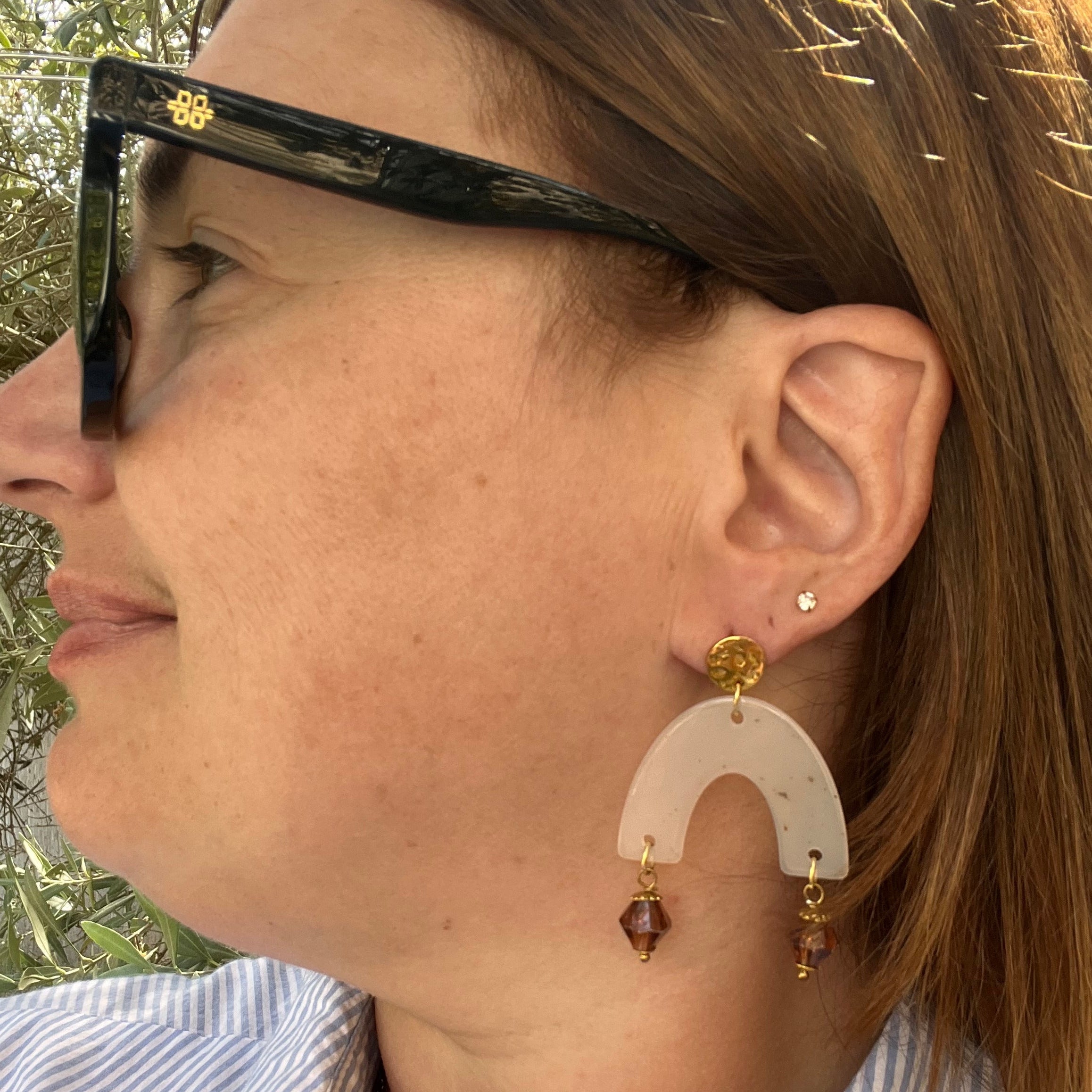 Boucles d'oreilles "Ivoire" en acier inoxydable