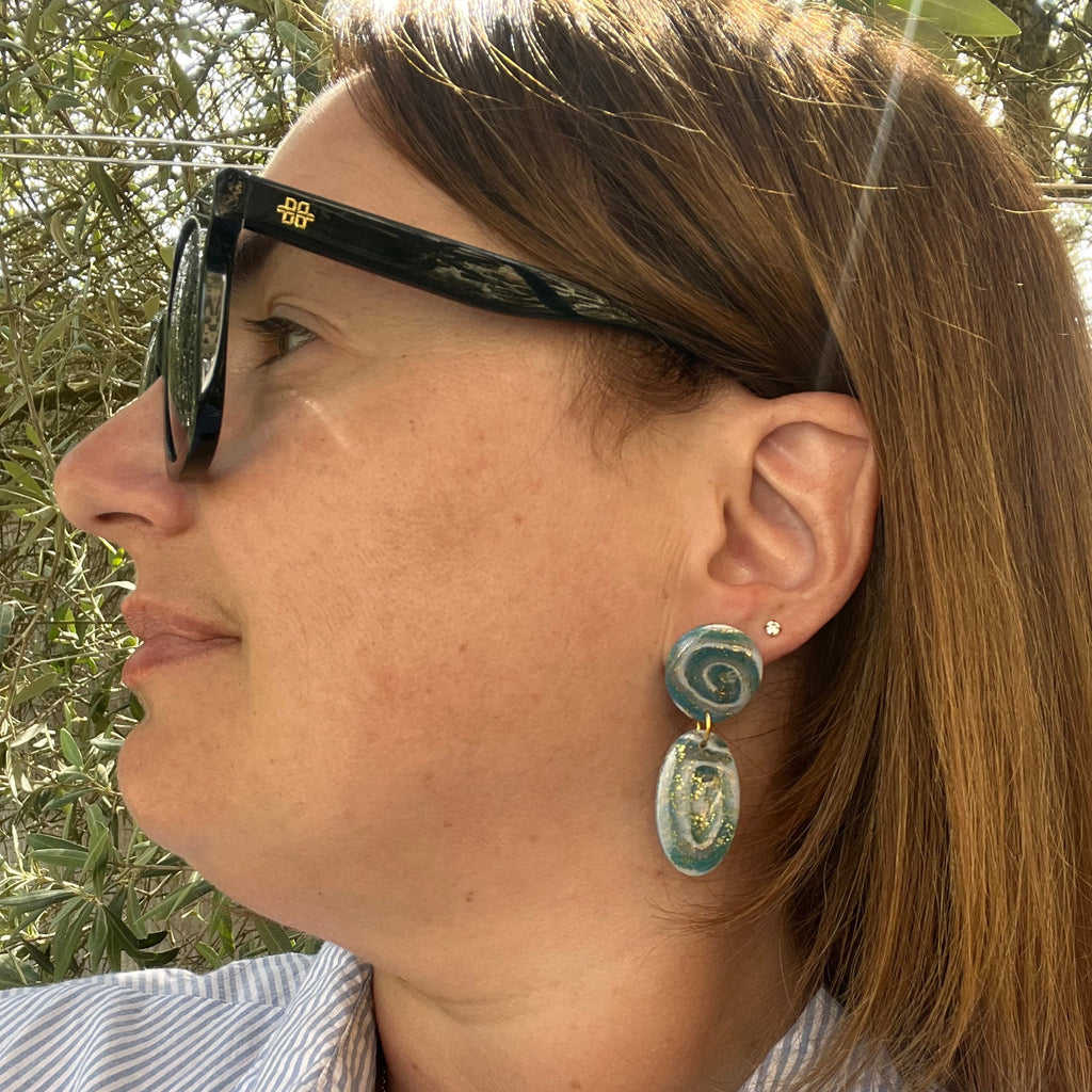 Boucles d'oreilles "Aphrodite" en argile polymère