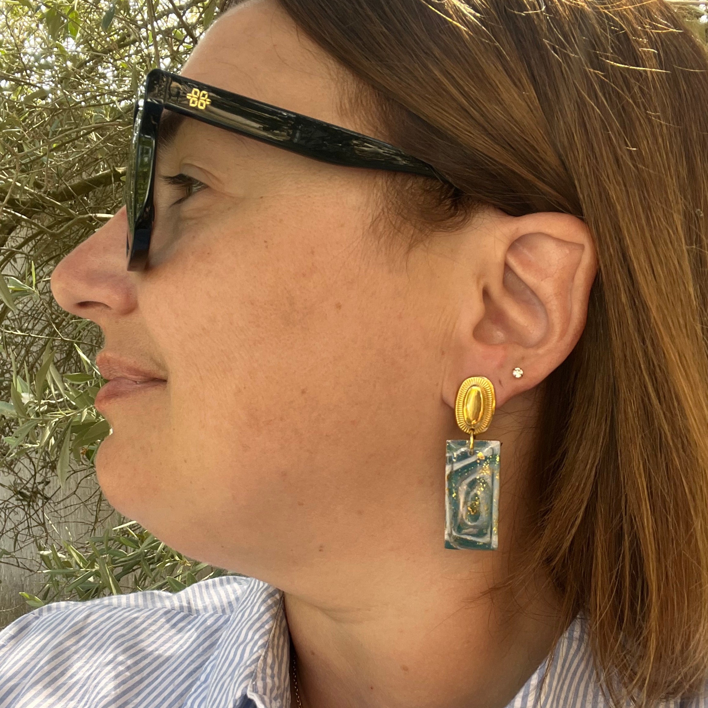 Boucles d'oreilles "Azur" en argile polymère