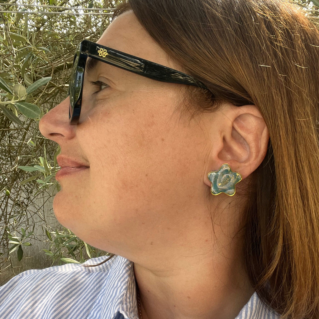 Boucles d'oreilles "Atlantide" en argile polymère