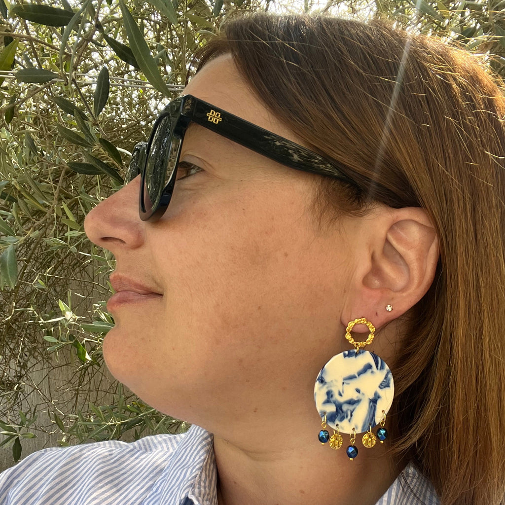 Boucles d'oreilles "Lagune" en acier inoxydable