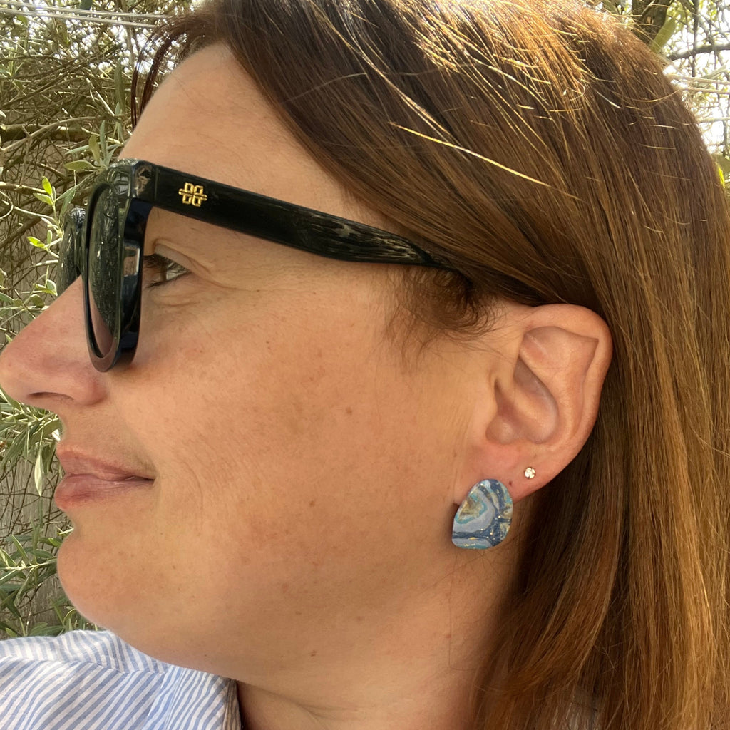 Boucles d'oreilles "Ondine" en argile polymère