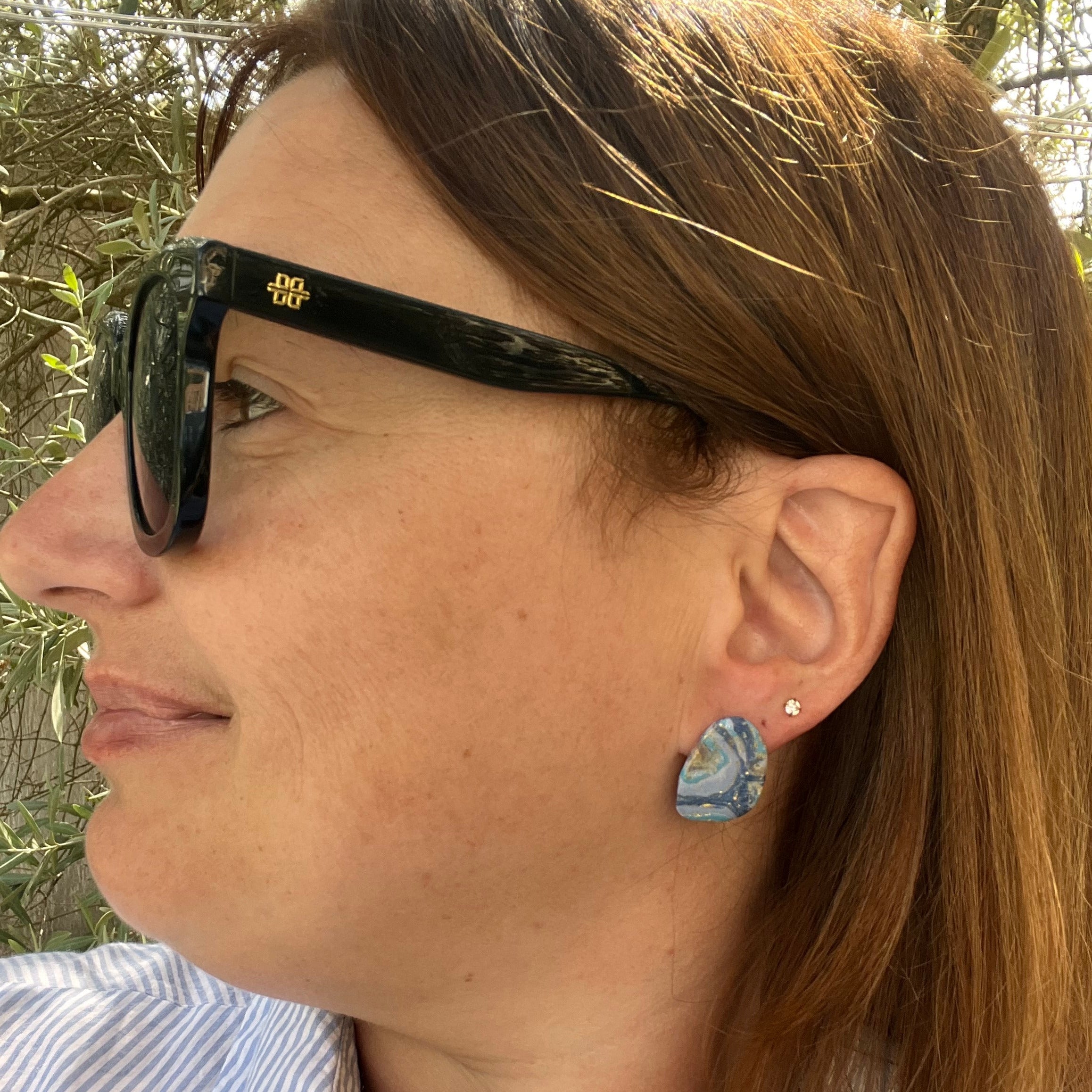 Boucles d'oreilles "Ondine" en argile polymère