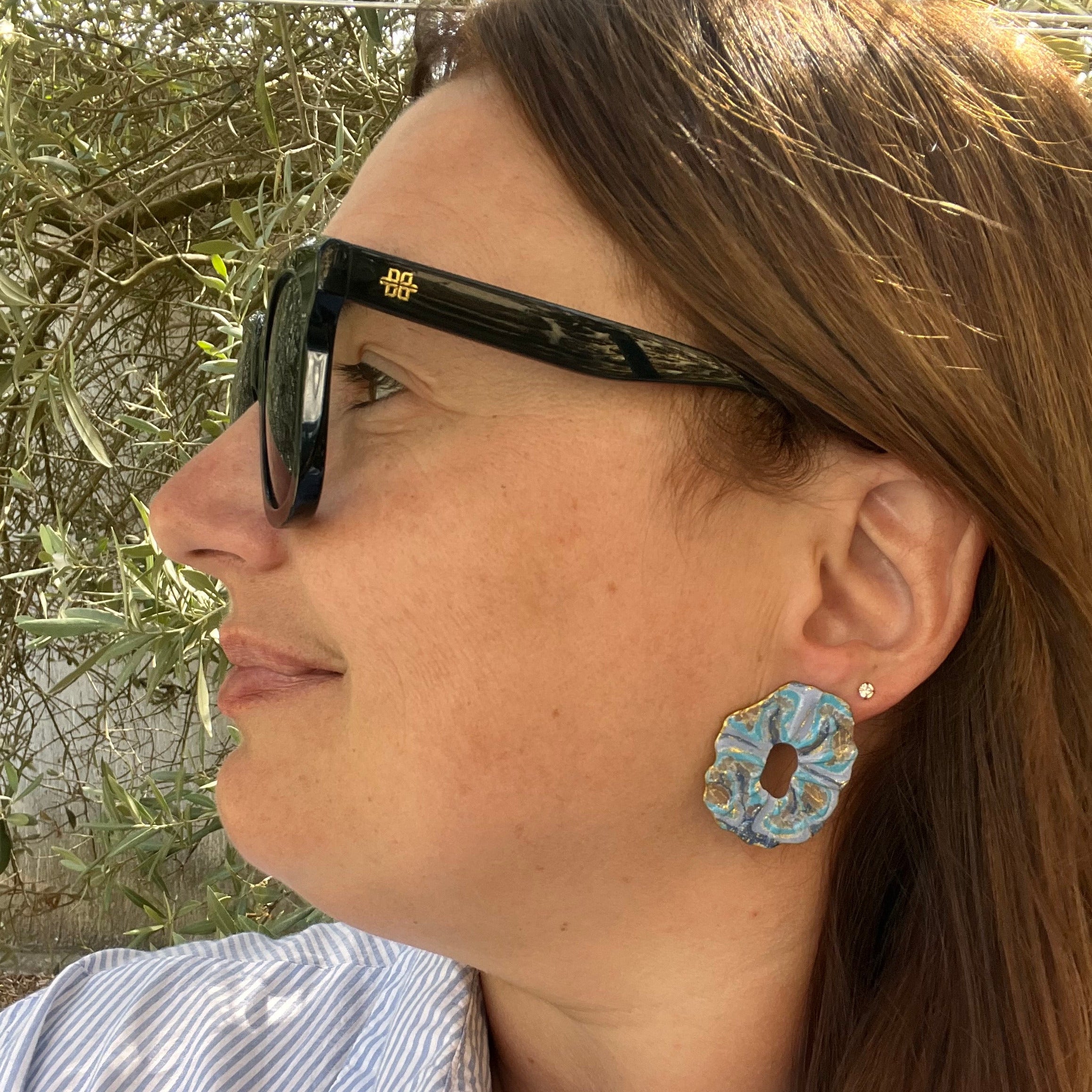 Boucles d'oreilles "Hali" en argile polymère