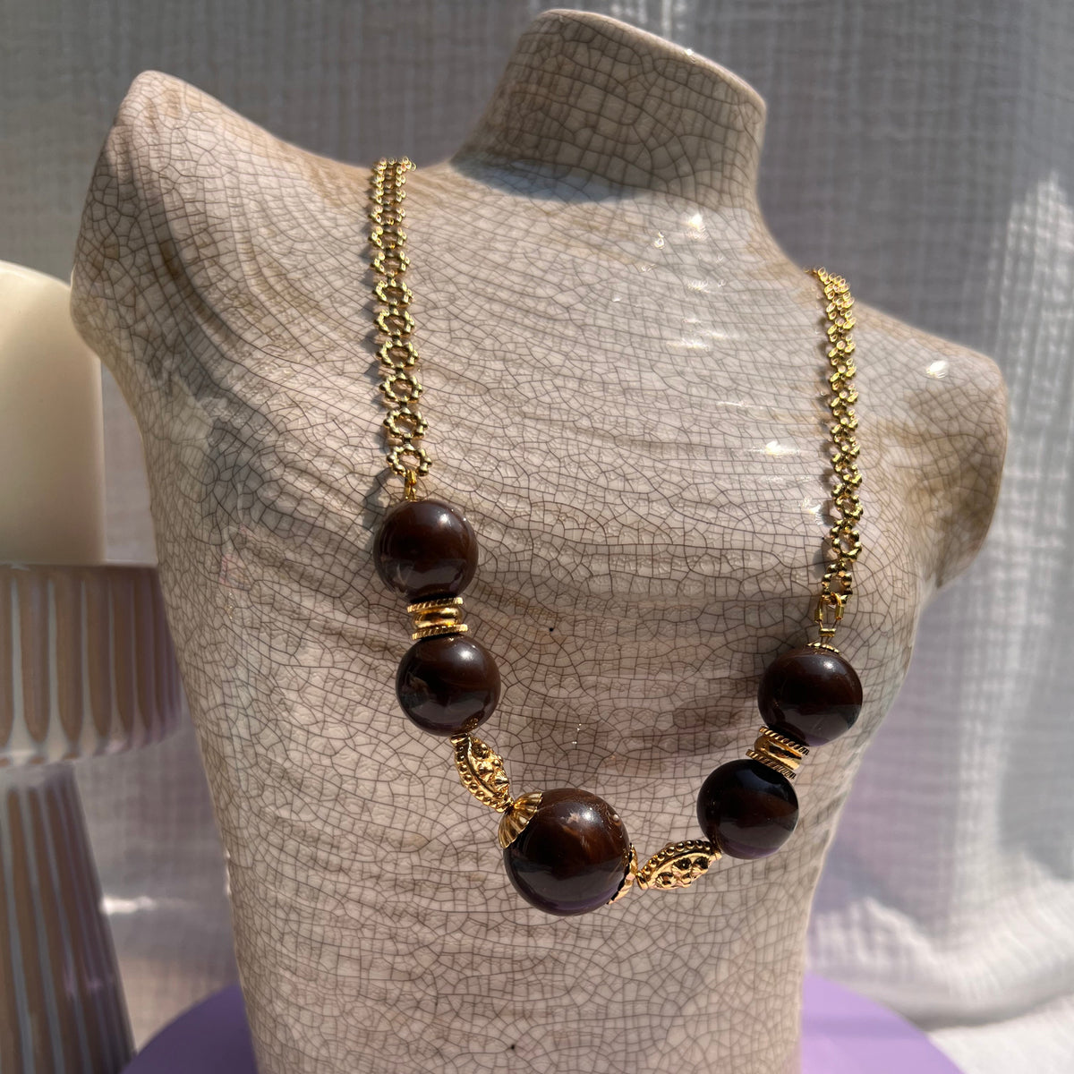 Collier "Chocolat" en acier inoxydable