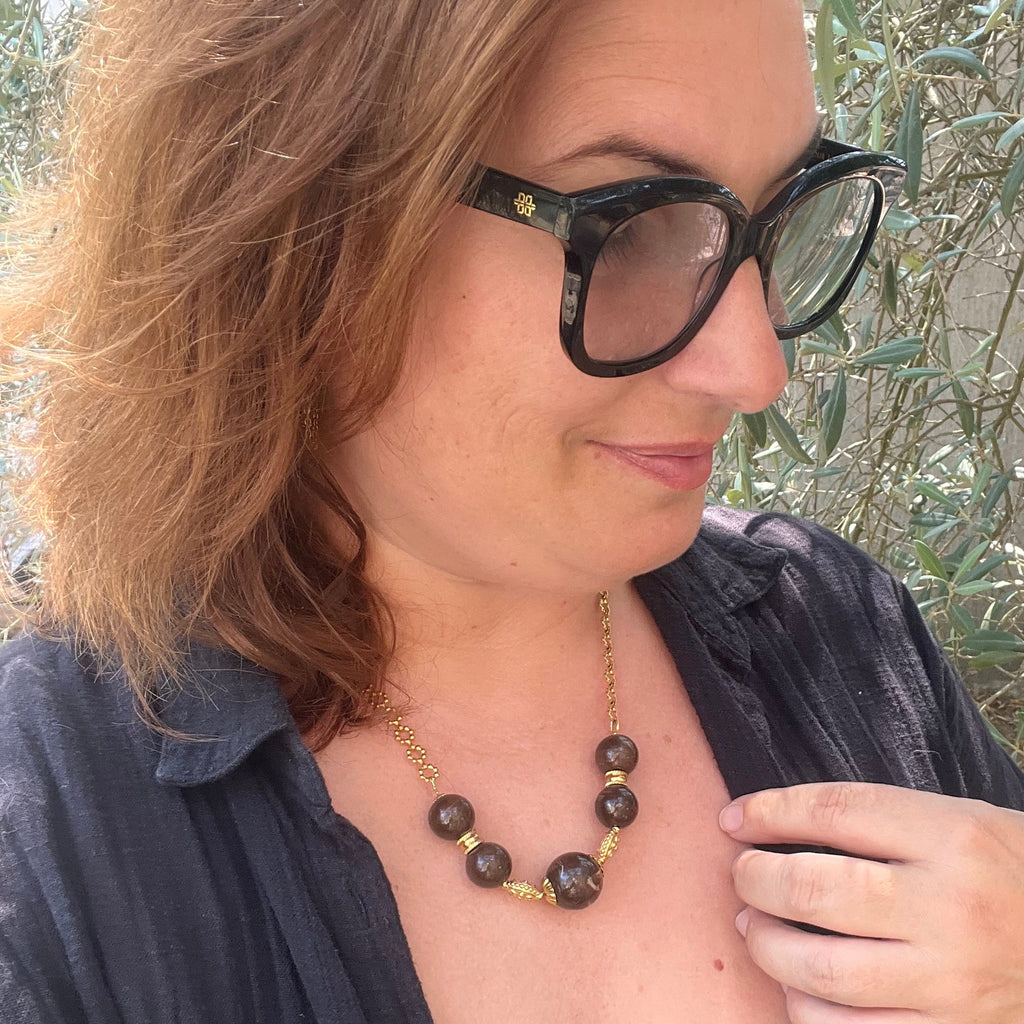 Collier "Chocolat" en acier inoxydable