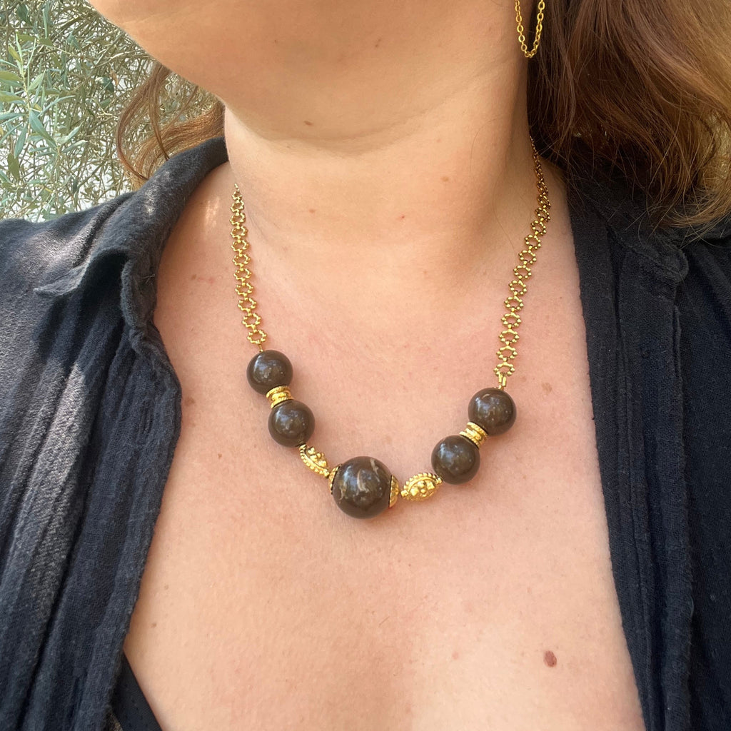 Collier "Chocolat" en acier inoxydable