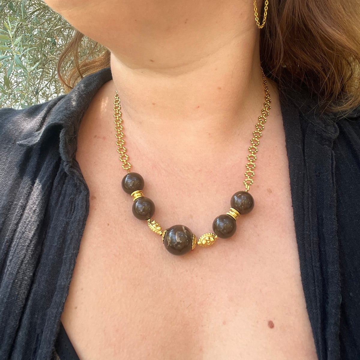Collier "Chocolat" en acier inoxydable
