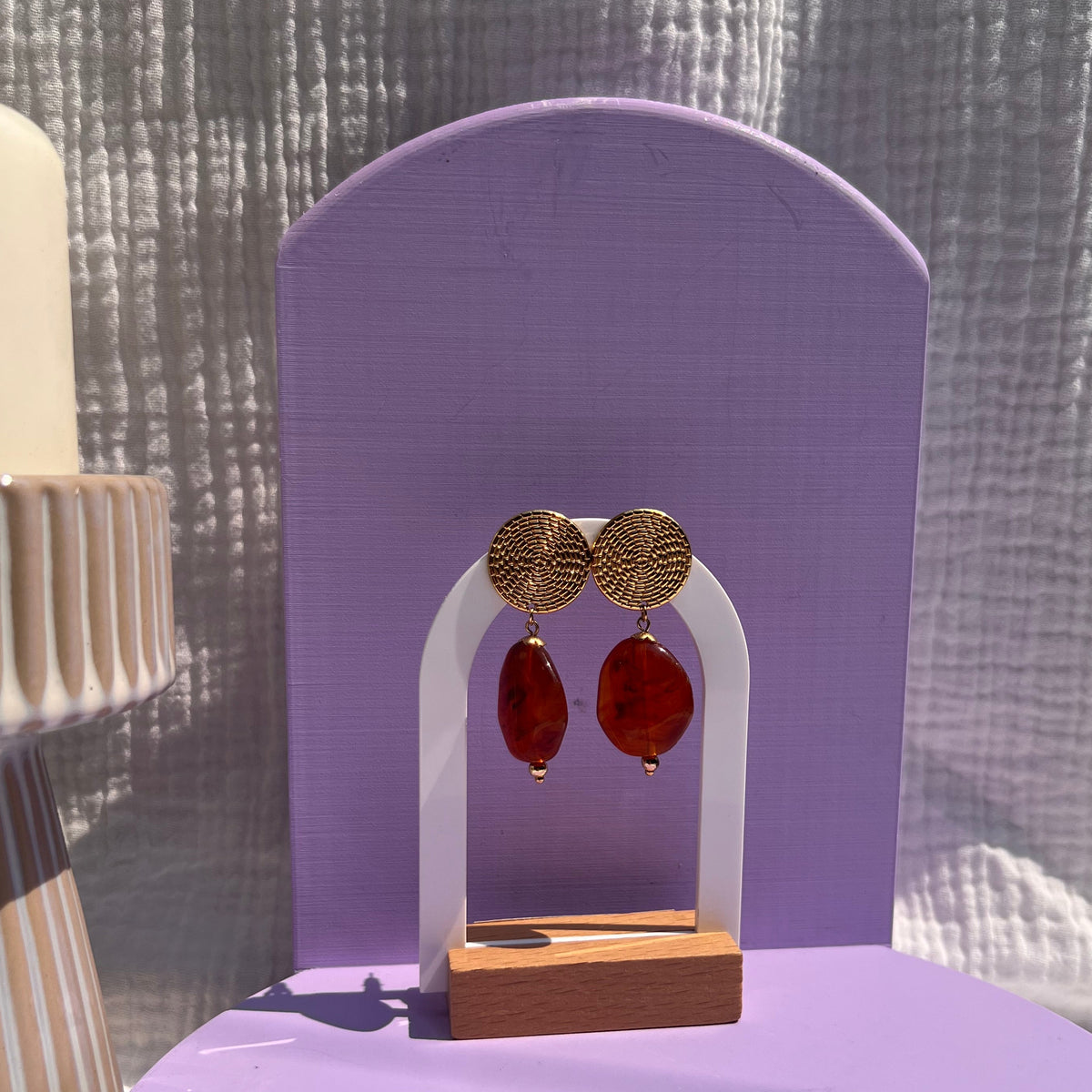 Boucles d'oreilles "Amber" en acier inoxydable