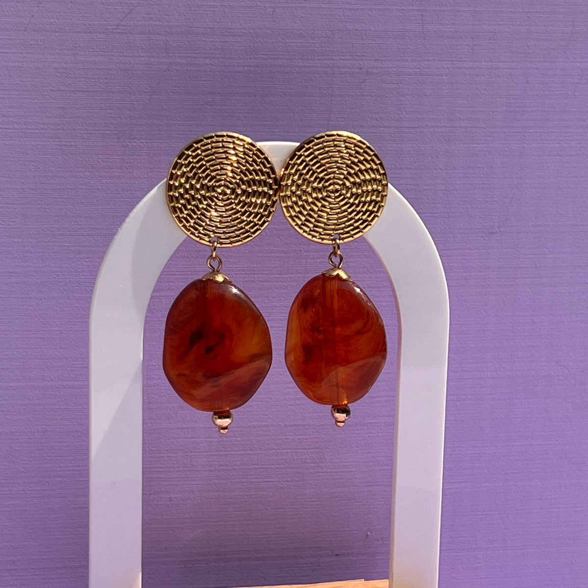 Boucles d'oreilles "Amber" en acier inoxydable