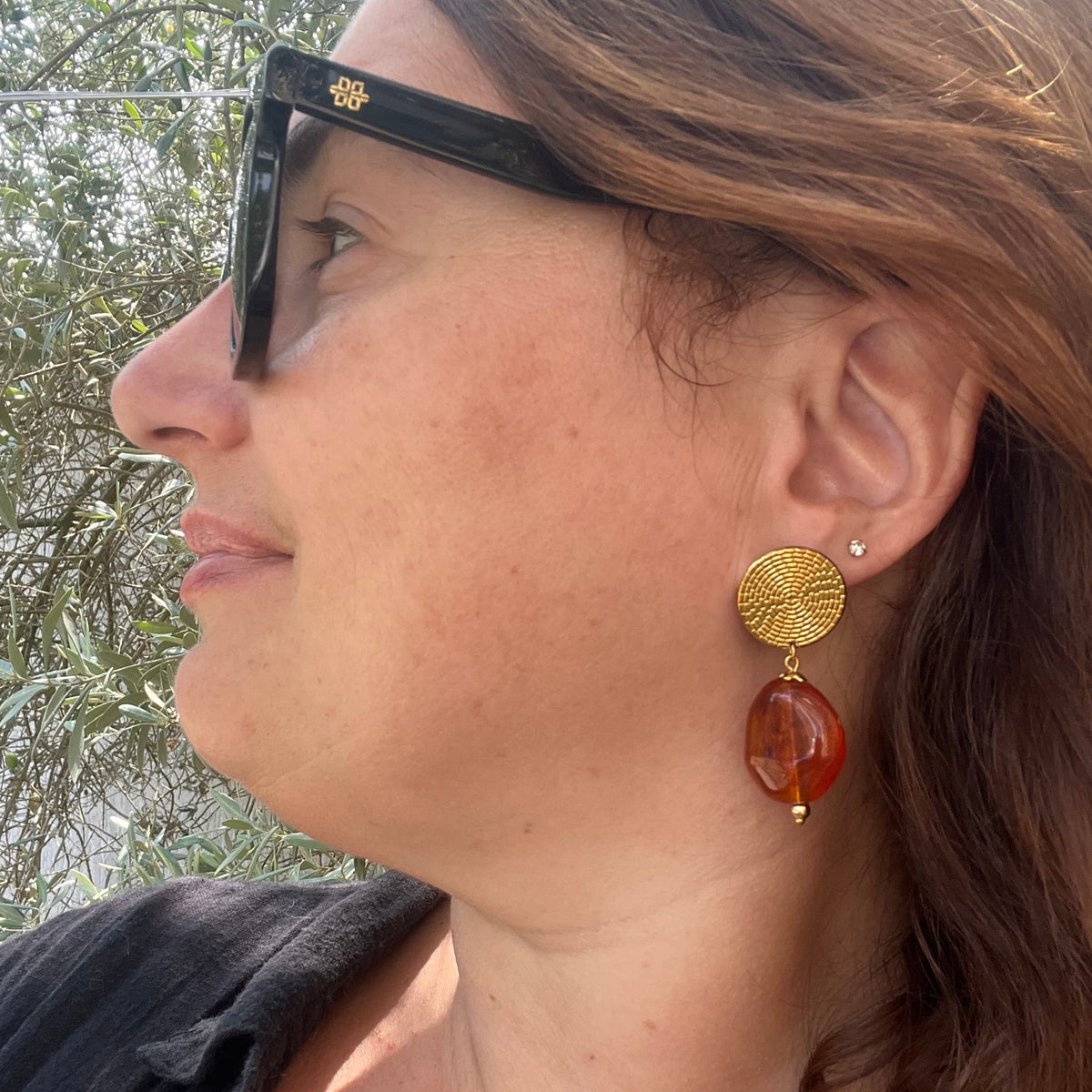 Boucles d'oreilles "Amber" en acier inoxydable