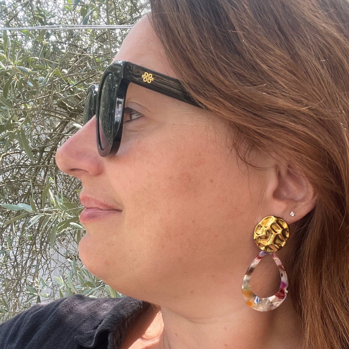 Boucles d'oreilles "Boréale" en acier inoxydable