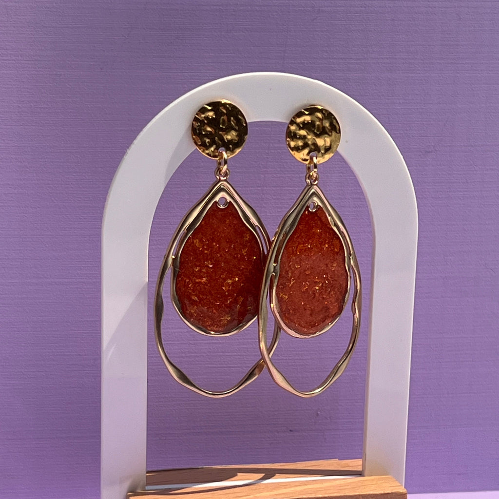 Boucles d'oreilles "Lava" en acier inoxydable