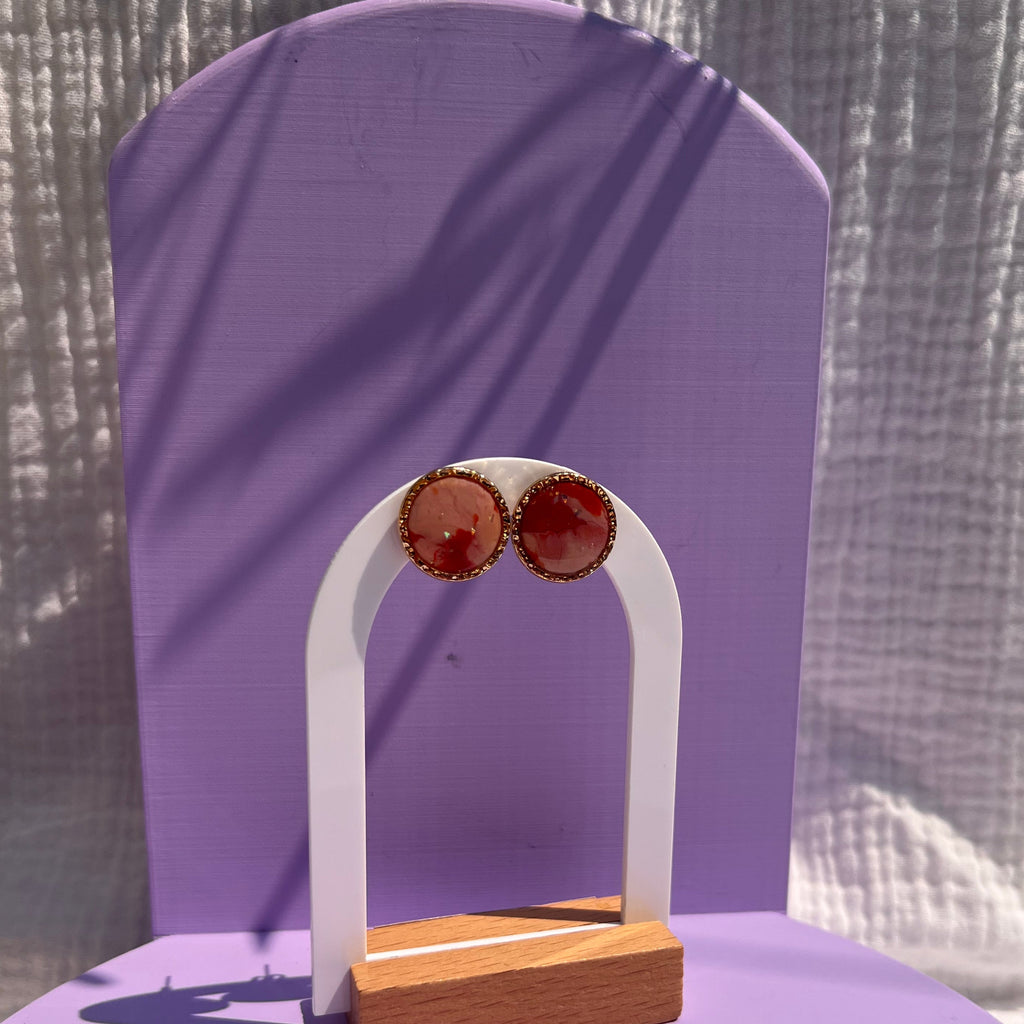 Boucles d'oreilles "Corail" en acier inoxydable