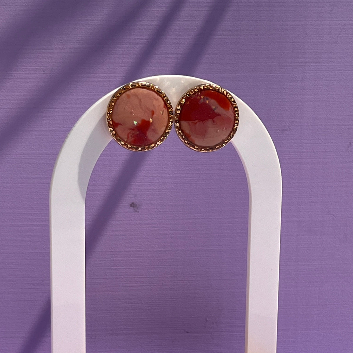 Boucles d'oreilles "Corail" en acier inoxydable