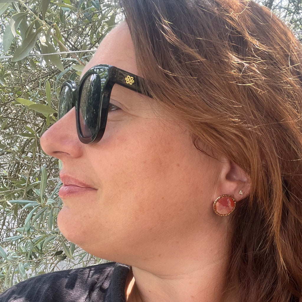 Boucles d'oreilles "Corail" en acier inoxydable