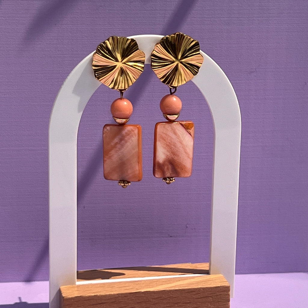 Boucles d'oreilles "Rivage" en acier inoxydable