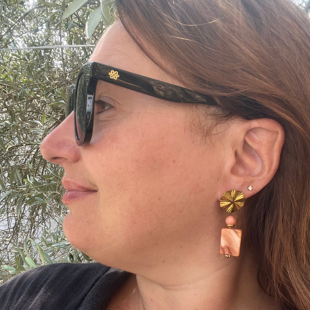 Boucles d'oreilles "Rivage" en acier inoxydable