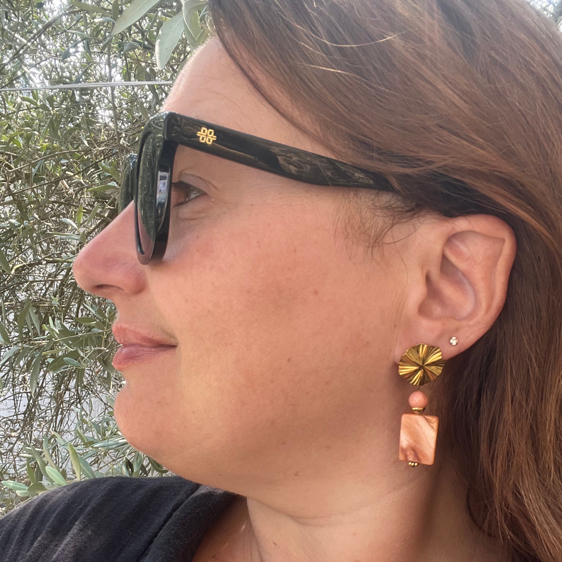 Boucles d'oreilles "Rivage" en acier inoxydable