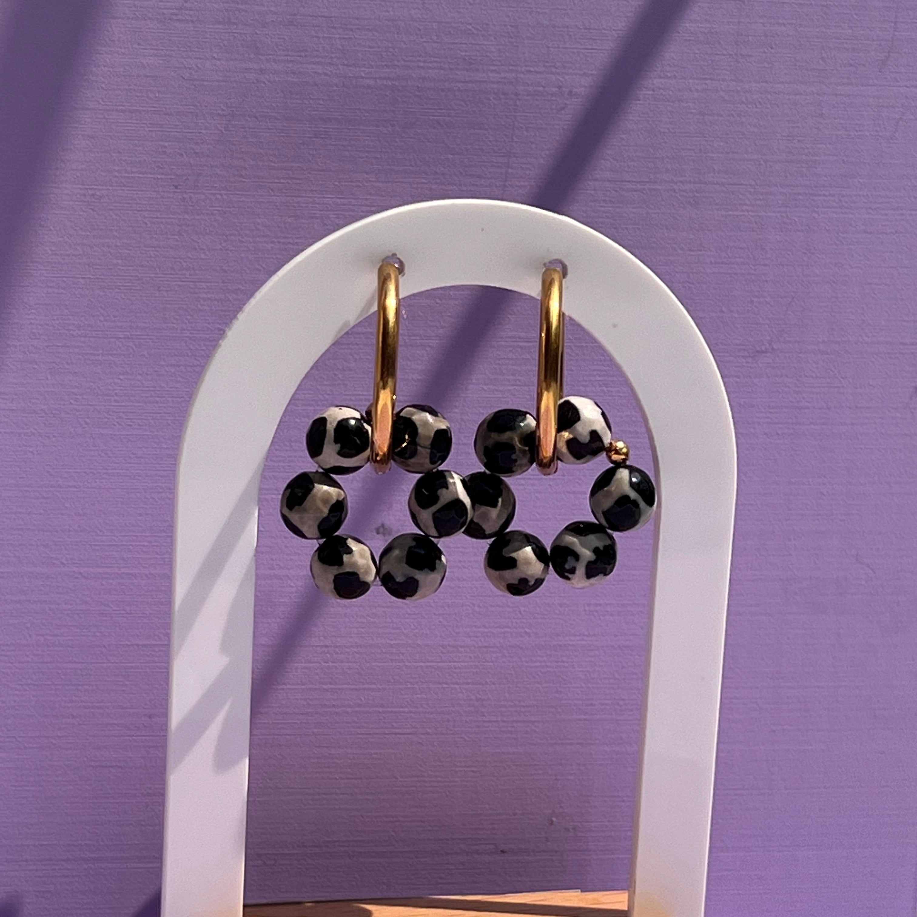 Boucles d'oreilles "Dalmatien" en acier inoxydable
