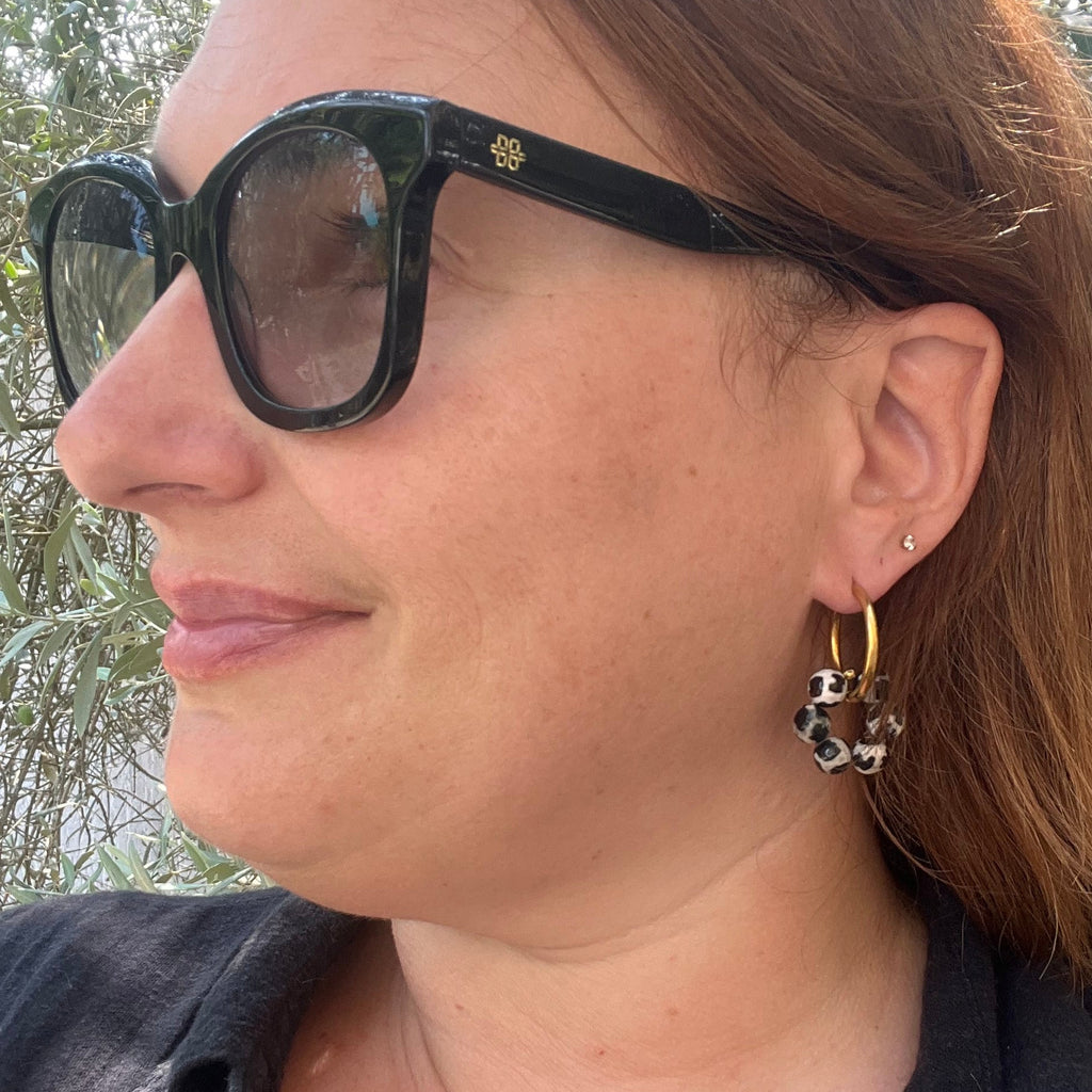 Boucles d'oreilles "Dalmatien" en acier inoxydable