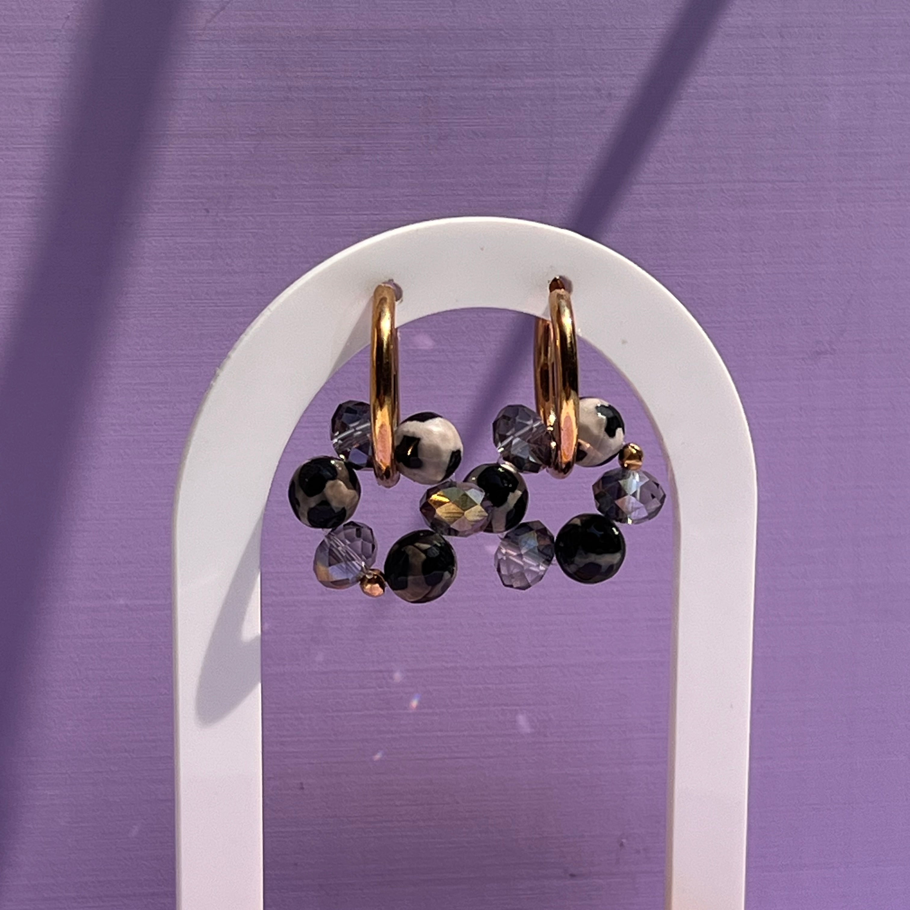 Boucles d'oreilles "Dalmatien" en acier inoxydable