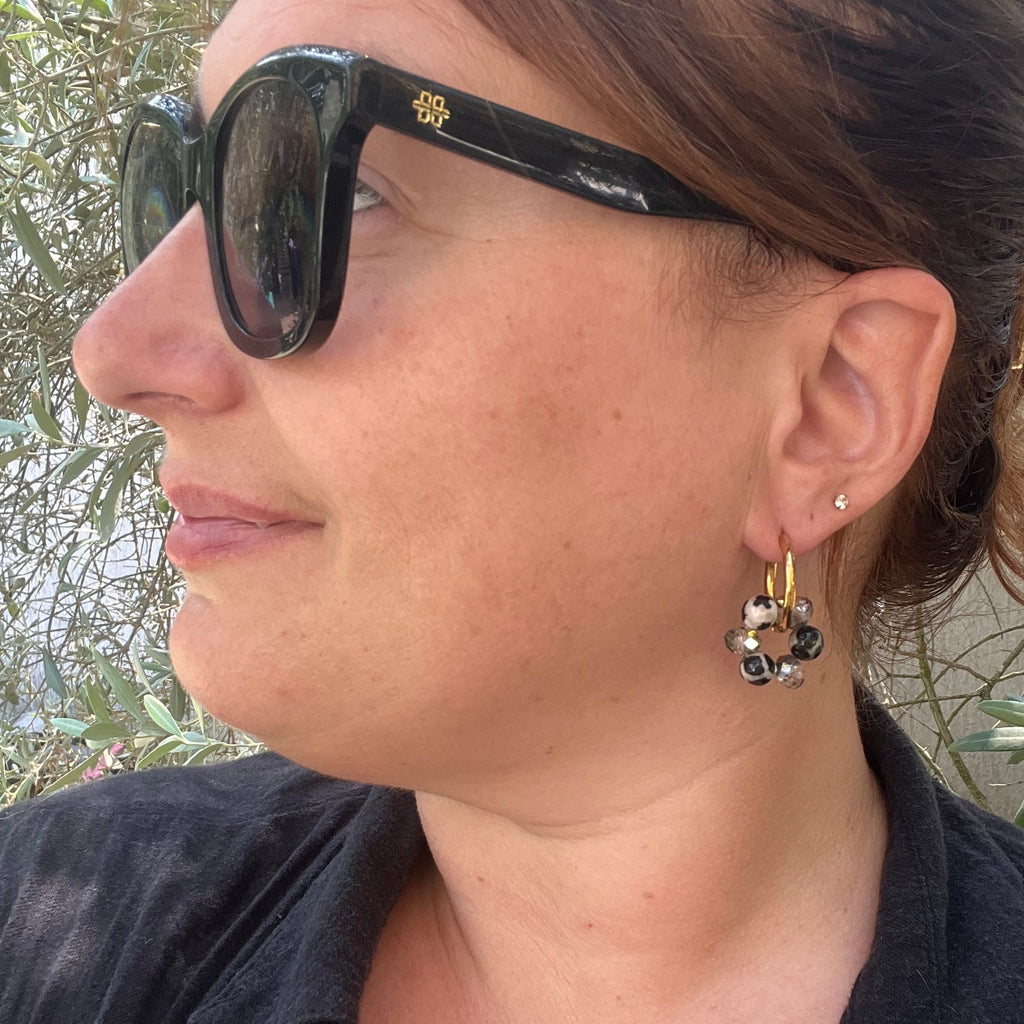 Boucles d'oreilles "Dalmatien" en acier inoxydable