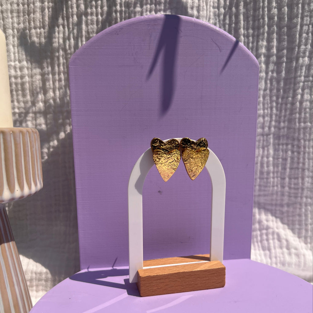 Boucles d'oreilles "2 coeurs" en argile polymère