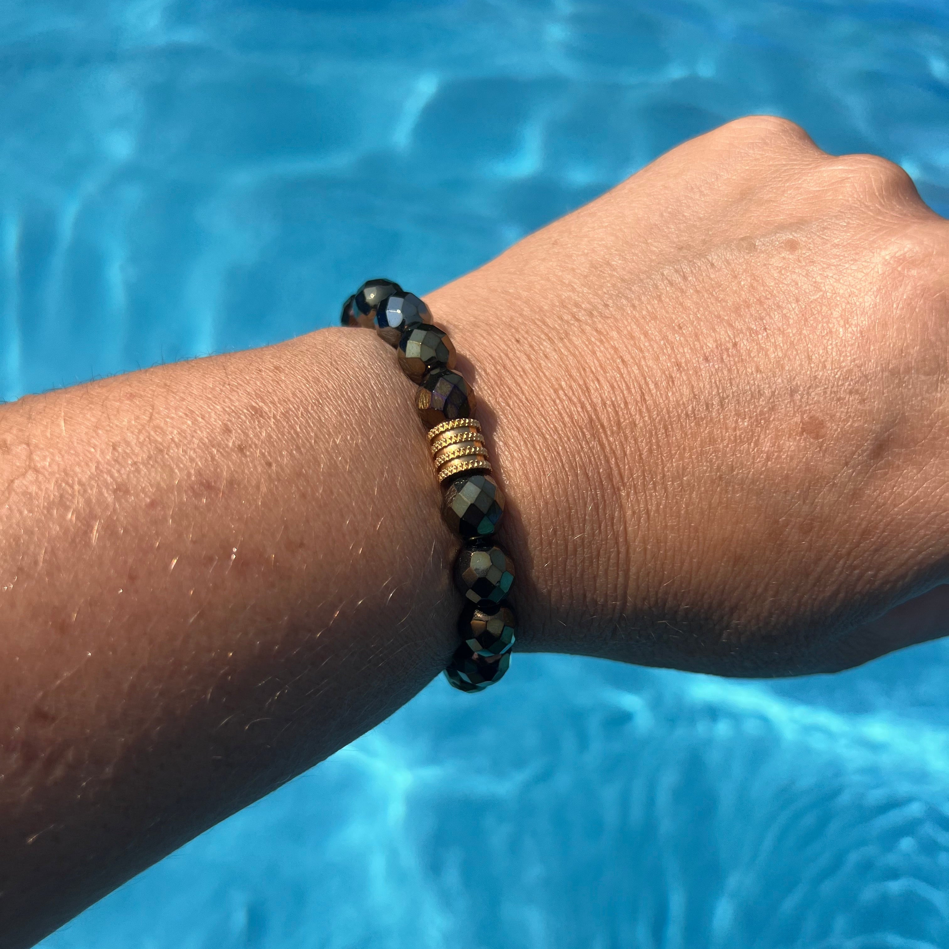 Bracelet "Shinebrown" en perle