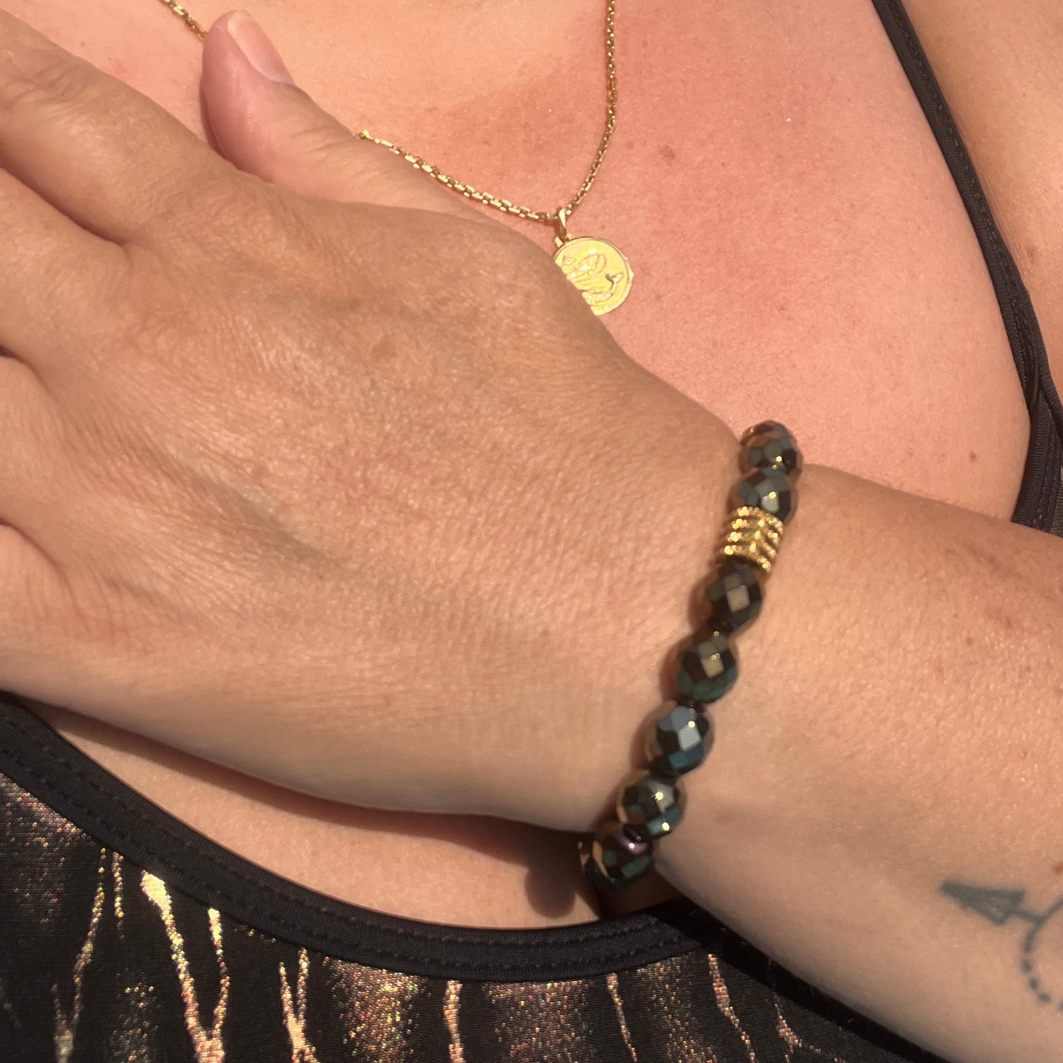 Bracelet "Shinebrown" en perle